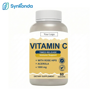Vitamine C 1000mg à libération prolongée avec cynorrhodon et acérola pour le soutien immunitaire, capsules de vitamines en marque blanche OEM, 60 unités - Product Image 1
