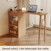 Table d'îlot moderne en bois massif, pivotante et rétractable, meuble d'appoint pour canapé, couleur noyer noir, pour salle à manger, bar, salon, hôtel