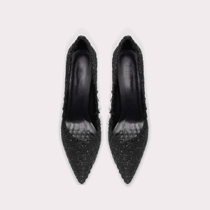 Nouvelles Chaussures Simples à Talons Hauts Noirs Sexy pour Femmes, Style Parfumé, pour <span class=keywords><strong>Pieds</strong></span> Larges, Grande Taille, Collection Printemps 2025 - Product Image 2