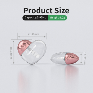 หลอดลิปกลอสแบบใส 7 มล. ลายหัวใจประดับเพชร พร้อมโลโก้และกล่องบรรจุภัณฑ์แบบกำหนดเองสำหรับหลอดลิปกลอส - Product Image 3