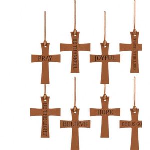 HR Cross PU Leather <b>Bookmarks</b> Brown Inspirational Christian Leather <b>Bookmarks</b> Cheap Religious <b>Bookmarks</b> for <b>GIfts</b> - Product Image 2