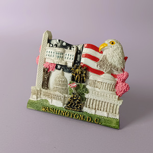Aimant de réfrigérateur en résine 3D de Washington DC, souvenir de la ville des États-Unis, cadeau pour la maison et la cuisine - Product Image 1