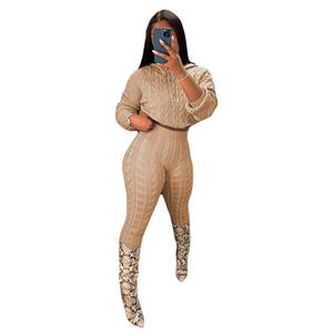 <span class=keywords><strong>Felpa</strong></span> <span class=keywords><strong>con</strong></span> cappuccio lavorata a maglia primavera autunno due pezzi donna manica lunga Crop Top <span class=keywords><strong>elastico</strong></span> <span class=keywords><strong>in</strong></span> <span class=keywords><strong>vita</strong></span> pantalone donna due pezzi Set - Product Image 5