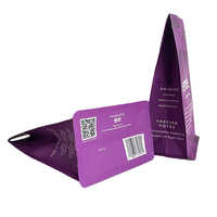 Sacs à café torréfié à fond plat en aluminium mat violet imprimés sur mesure, 250g 1kg, avec valve et fermeture éclair, à prix réduit