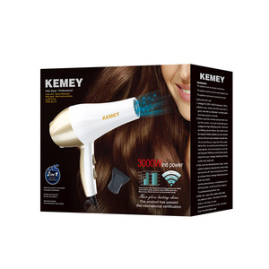 Sèche-cheveux Kemey KM-810 blanc or ionique avec concentrateur et diffuseur pour salon et usage domestique - Product Image 3
