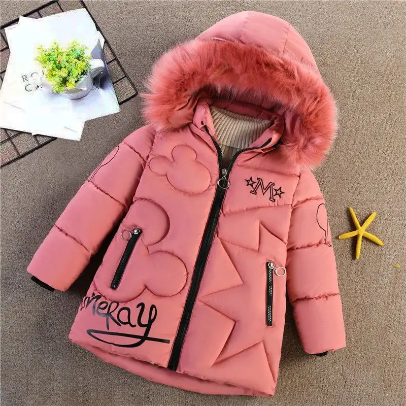 2022 Autumn Winter Kids Jacket For Girls Parkas Children Warm Thicken Outerwear Coat For Girls Down Cotton Coat