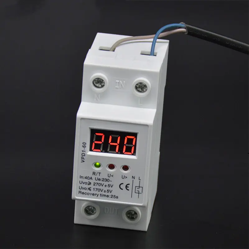 40A 63A 220V reconnect over and under voltage protector protective device relay voltage monitor, automatic voltage protector