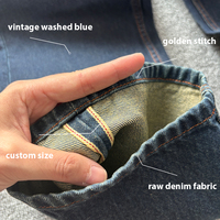 Ensembles de vêtements personnalisés en jean, veste et pantalon, broderie, boutons métalliques, denim brut surdimensionné, 100% coton, 125 oz, pour hommes