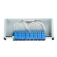 High-Efficiency 1:32 Fiber Optic PLC Splitter-Cassette Tape SC UPC G657A1 for FTTH Singlemode CE Certified 5-Year Warranty