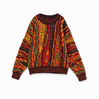 Pulls en tricot torsadé texturé 3D vintage personnalisés pour hommes et femmes, pulls jacquard colorés épais à col rond, streetwear, pull en tricot