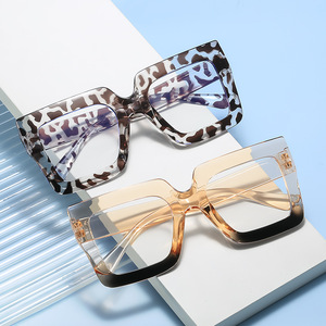 Gafas cuadradas de bloqueo de luz azul de gran tamaño, superventas, de dos tonos, gafas de ordenador de moda para mujer para pantallas digitales - Product Image 1