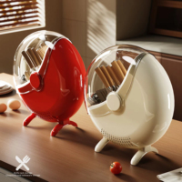 Support de rangement pour couteaux en forme d'œuf, 3 couleurs, avec couvercle anti-poussière transparent, pour comptoir de cuisine