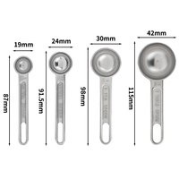 Ensemble de cuillères à mesurer en alliage d'aluminium anodisé de qualité alimentaire, manche long, outil de cuisine ergonomique, mesure précise, café, épices