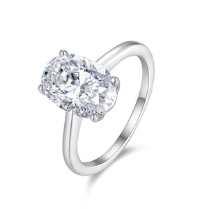 High Quality 2 Carat Brilliant Cut Moissanite Prong Setting <b>Ring</b> 14K Gold Plated <b>Silver</b> Luxury <b>Eternity</b> Band Engagement Wedding - Product Image 5