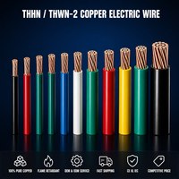 Cable Eléctrico para Construcción THHN/THWN de Cobre Calibre 14-8 AWG 600V con Aislamiento de PVC para Cableado Doméstico y Calefacción, Venta al por Mayor Directa de Fábrica