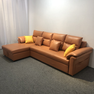 Ensemble de canapé-lit en cuir PU personnalisé avec chargeur USB <span class=keywords><strong>promotion</strong></span> bon prix rangement pour salon canapé-lit pliant en L - Product Image 1