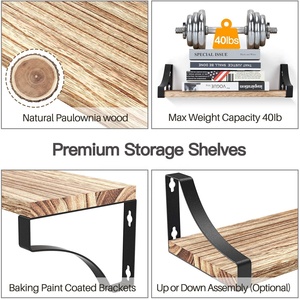 <strong>Antique</strong> <strong>Wooden</strong> Wall <strong>Shelf</strong> Set Custom Wall Mounted Floating <strong>Shelves</strong> - Product Image 4