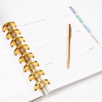 Carnet de notes/agenda coloré à spirale en forme de cœur, couverture en tissu, anneaux de reliure ronds à 360 degrés, disques métalliques en plastique, cadeau