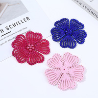 Appliques florales 3D en strass et sequins à coudre, personnalisables pour la fabrication de bijoux et les breloques de sacs
