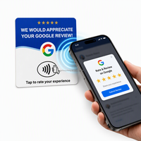 Autocollant de carte Google Review NFC avec support adhésif – Tappez pour laisser un avis – Vitrine, comptoir, caisse, bureau