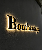 Enseigne personnalisée en acrylique 3D rétroéclairée par LED, logo halo lumineux, lettres murales, étanche, écologique, signalétique commerciale pour la vente au détail