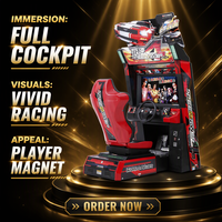 Machine de simulation de course automobile à monnayeur avec siège baquet et volant pour centre de jeux d'amusement