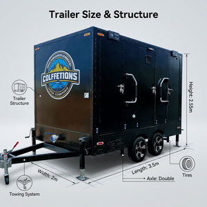 Toilettes portables personnalisables, remorque de toilettes mobiles d'extérieur <span class=keywords><strong>avec</strong></span> <span class=keywords><strong>douche</strong></span>, remorque de toilettes portables pour camping, parc, festival - Product Image 4