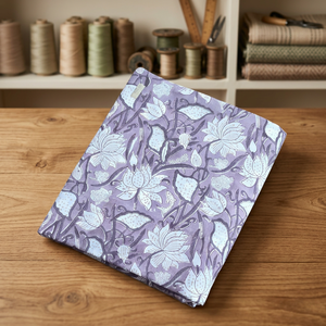 Hand Block Print Combed 100% Cotton Fabric 53/54 Width Botanical Floral Pattern Woven Breathable 100GSM Medium Home Textile - Product Image 4