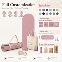 Tapis de yoga en caoutchouc naturel PU personnalisé avec logo, antidérapant, de qualité supérieure, pour marques et studios de yoga