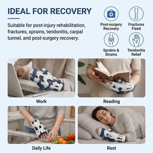 Starre Handgelenk-Orthese, Handflächenfraktur-Bandage, Fingerpositionierungsschiene mit fünf verstellbaren Riemen zur Rehabilitation und Korrektur - Product Image 4
