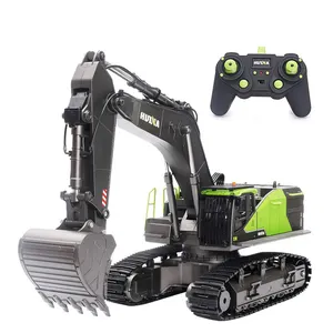 Huina 1593 1/14 Scale 22 Channels 2.4Ghz Metal Remote Control Truck Alloy Rc Excavator Toys For Kids