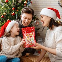 Sacs à friandises de Noël personnalisés imprimés, pochettes en plastique verticales avec fermeture éclair, emballages pour bonbons, biscuits et snacks de Noël, sacs cadeaux pour fêtes