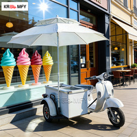 Chariots de conception mobiles d'occasion pour la vente de glaces, de nourriture italienne et de sucettes glacées, à poussée manuelle