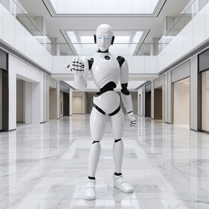Sculpture de robot humanoïde <span class=keywords><strong>géant</strong></span> personnalisé en fibre de verre de 1,8 m, grande statue de figurine cybérique en PRV avec yeux LED pour la décoration des centres commerciaux et des places publiques - Product Image 3
