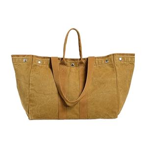 卸売りカスタムロゴショルダーストラップジッパー大きなワックスキャンバストートバッグ - Product Image 1