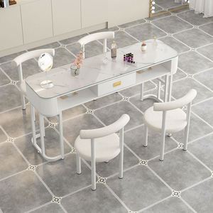 Traje de mesa y silla para decoración de uñas de cristal de estilo moderno Manicura simple o doble para salones de uñas de moda - Product Image 4