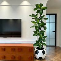 Pot de fleurs intelligent en forme de ballon de football créatif, auto-arrosant, pour la décoration de bureau et de maison
