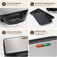 227526 CE/CB 900W plaque de remplissage profonde personnalisée 2 tranches électrique détachable Sandwich Maker 3 en 1