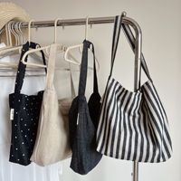 Sac bandoulière personnalisable en toile à rayures, pois ou couleur unie, en denim, lin et coton, avec fermeture magnétique et sangle unique