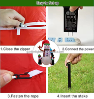Bonhomme de neige gonflable de Noël LED extérieur alimenté par courant continu IP44, écologique, avec décoration pingouin, 2,4 m, pour pelouse/jardin/cours et fêtes