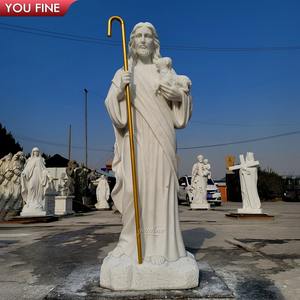 Sculpté à la main église décor marbre berger garçon Statue jésus Statue à vendre - Product Image 3