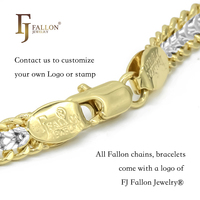 Cadena de Eslabones Martillados Mariner Sunburst de FJ Fallon Fashion Jewelry, Chapada en Oro de 14K, Base de Latón en Dos Tonos