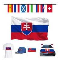 T-shirts, chapeaux, drapeaux de pays européens personnalisés de haute qualité, drapeaux de voiture, drapeaux d'extérieur 3x5 pour supporters de football de Slovaquie