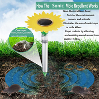 Contrôle vocal étanche Sonic et Vibration pour expulser la taupe Gopher Snake Vole Solar Snake Mole Repellent avec veilleuse LED
