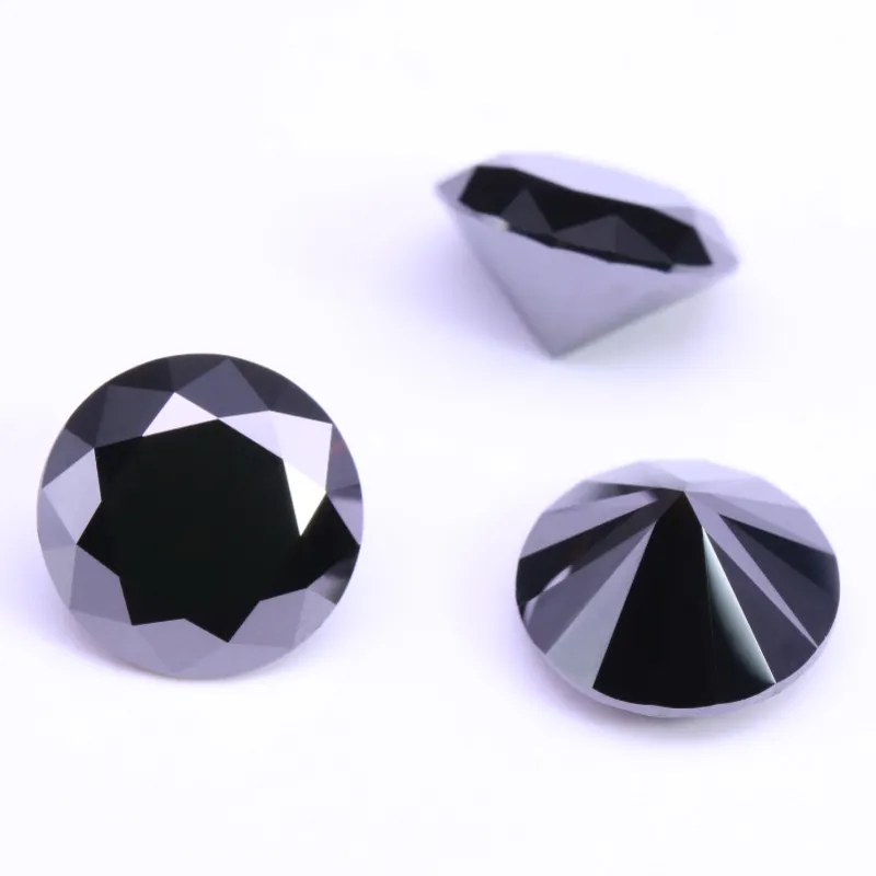 synthetic Round Cut black color diamond Moissanite