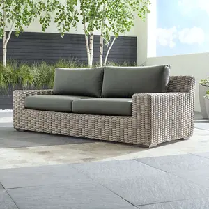 Hochwertiges Outdoor-Set Wicker Gartenmöbel Ecke Rattan sofa mit Kissen für Resort