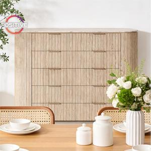 <span class=keywords><strong>Aparador</strong></span> con Estructura de Madera Contrachapada, Tapa de Mármol Natural, 10 Cajones, Almacenamiento en Capas para Sala de Estar, Dormitorio, Decoración del Hogar - Product Image 3