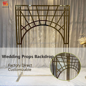 LISSE nouveau Design métal or arc toile de fond pour les événements de mariage support décoration arc cadre toile de fond - Product Image 2