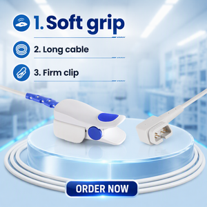 Sonda de SpO2 Reutilizable de 6 Pines con Clip para Dedo para Adultos, Compatible con Criticare (<span class=keywords><strong>CSI</strong></span>) 8100EP/507EL, con Desinfección con Ozono - Product Image 3