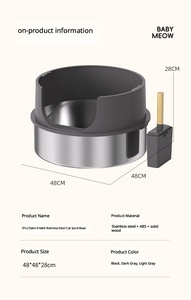 Lettiera per Gatti in Acciaio Inossidabile 304 con Bordi Alti, Anti-Schizzi, Facile da Pulire, Antiaderente, Grande, Resistente agli Odori - Toilette per Gatti all'Ingrosso - Product Image 6